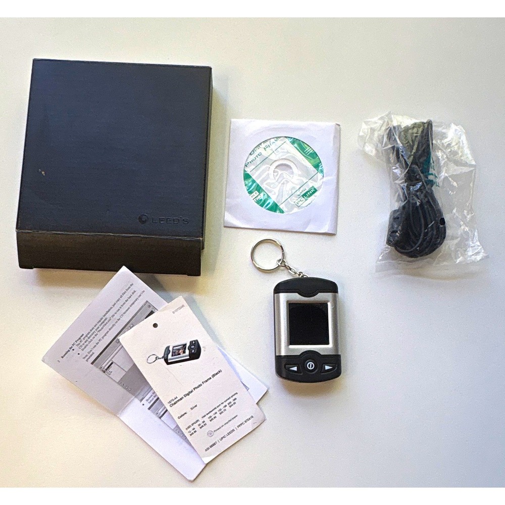 Leed's Chairman Digital Photo Frame 1.7in LCD 16MB USB Clock Calendar Black